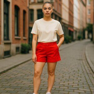 J.Crew 4" Stretch Chino Short Size 10 Belvedere Red Color